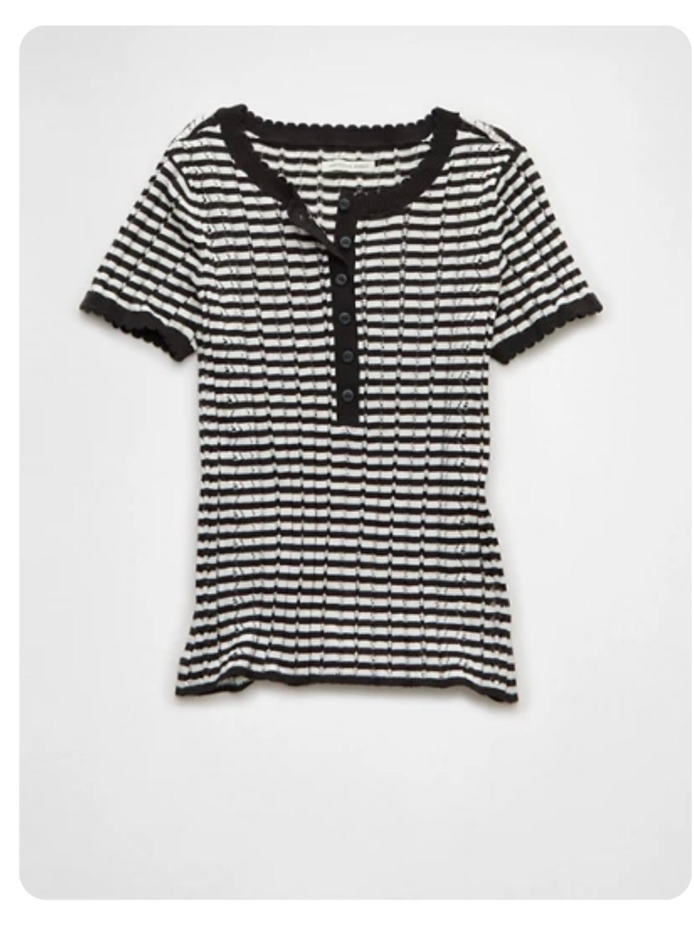AE Henley Pointelle Sweater T-Shirt